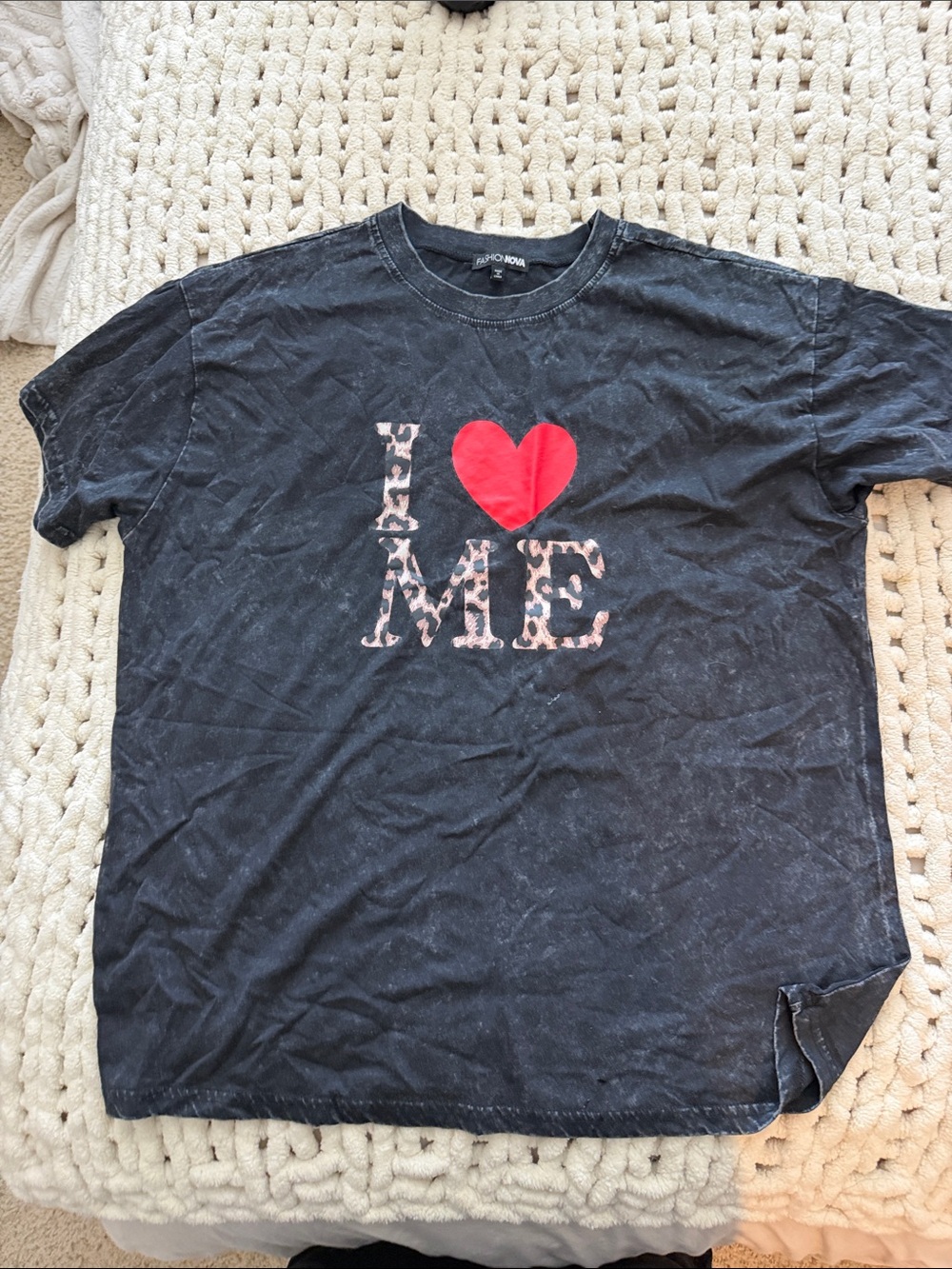 Black 'I ♥ ME' Graphic Tee